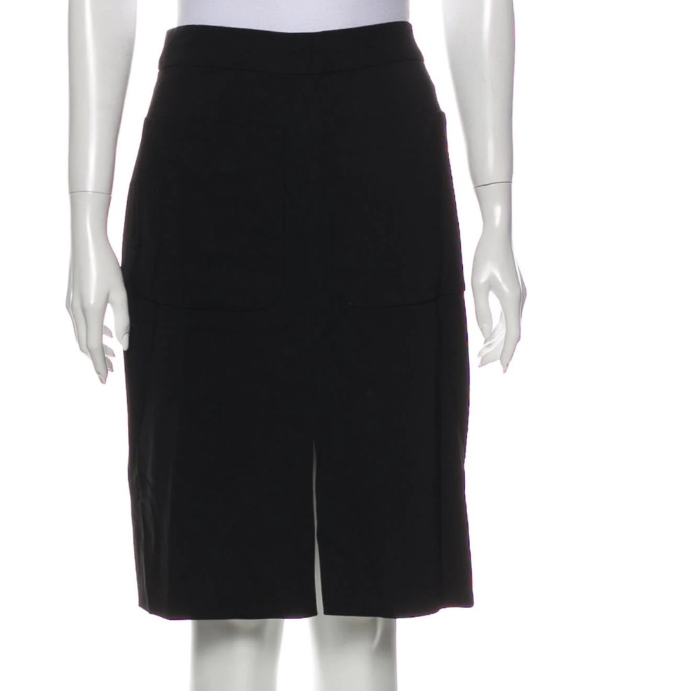 L'Agence slit front straight pencil Skirt‎ Black Patch Pockets